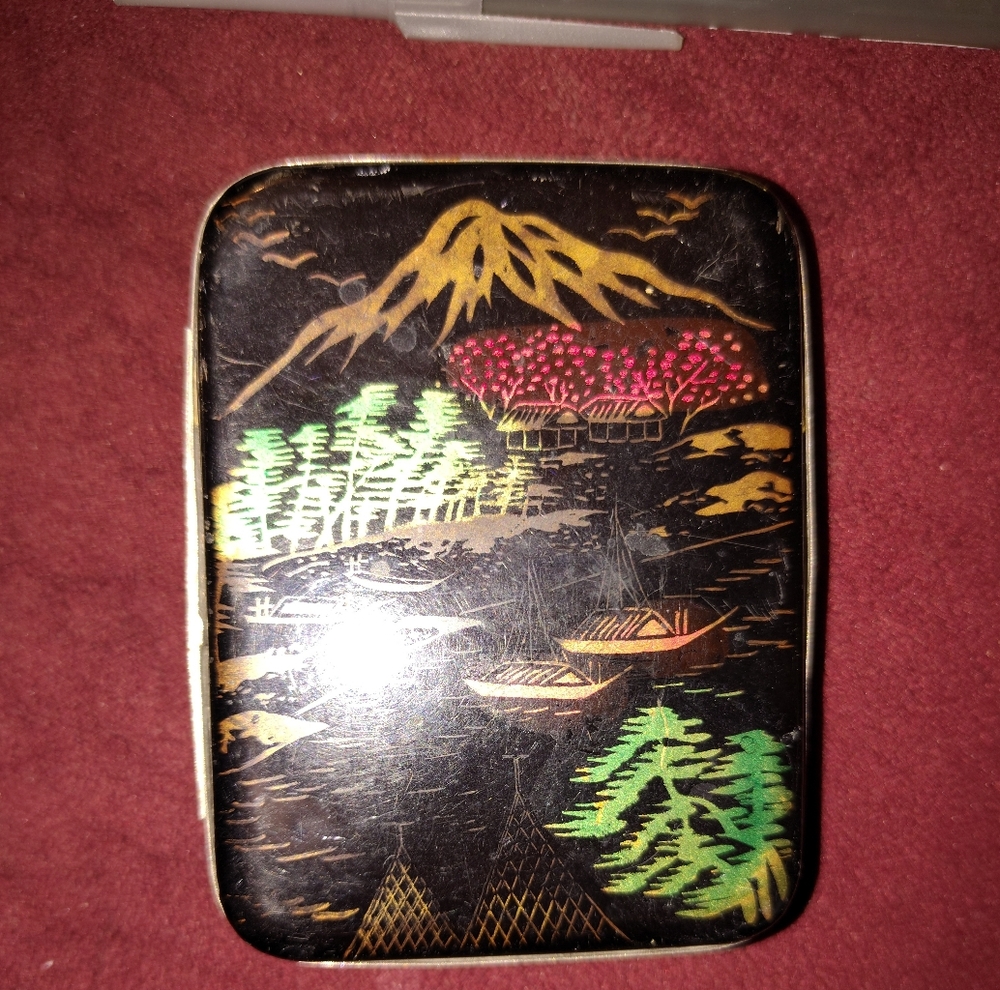 Vintage Black and Gold Decorative Box